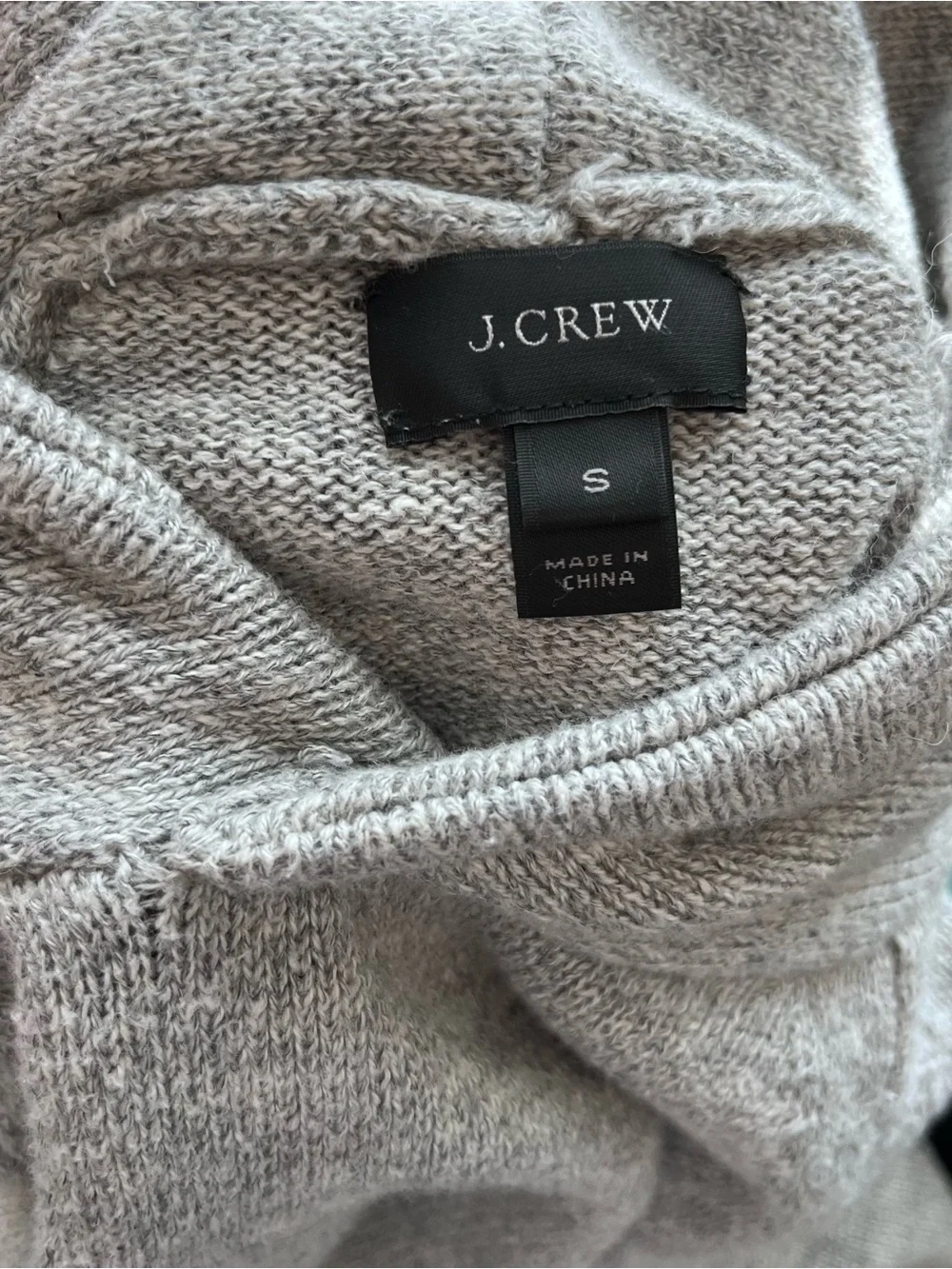 J.Crew Cotton Wool Sweater Hoodie S Heather Slate Gray Long Sleeve Mens Unisex